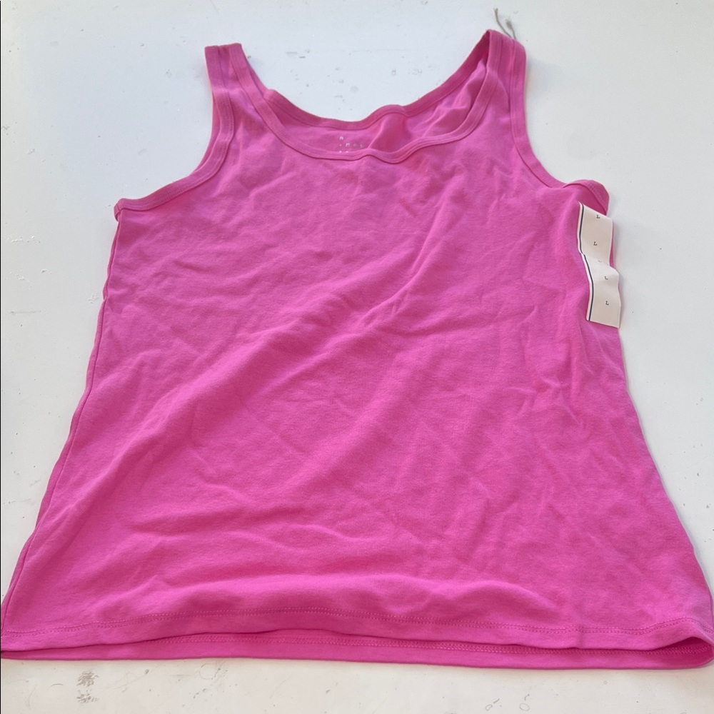 A New Day Large Pink Sleeveless Basic Tank Top NWOT